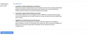 Suite de son profil Google partners